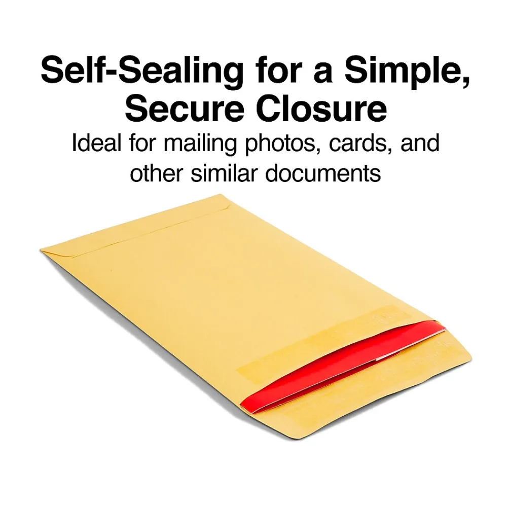 Clearance Staples Self Seal Kraft Catalog Envelopes, 6”x9”, Brown, 100/Box (50262)