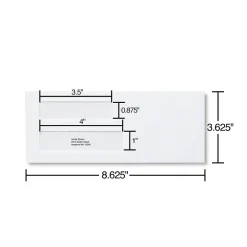 Outlet Staples Self Seal Self Seal Security Tinted #8 Double Window Envelopes, 3 5/8