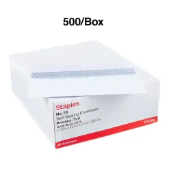 Clearance Staples Self Seal Self Seal Security Tinted #10 Business Envelopes, 4 1/8