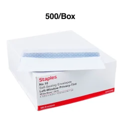 Online Staples Self Seal Self Seal Security Tinted #10 Window Envelopes, 4 1/8