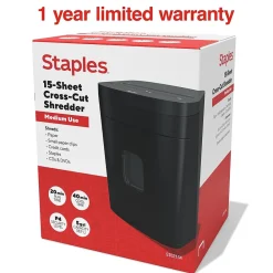 Discount Staples 15-Sheet Cross-Cut Multi-Media Shredder (ST62154)