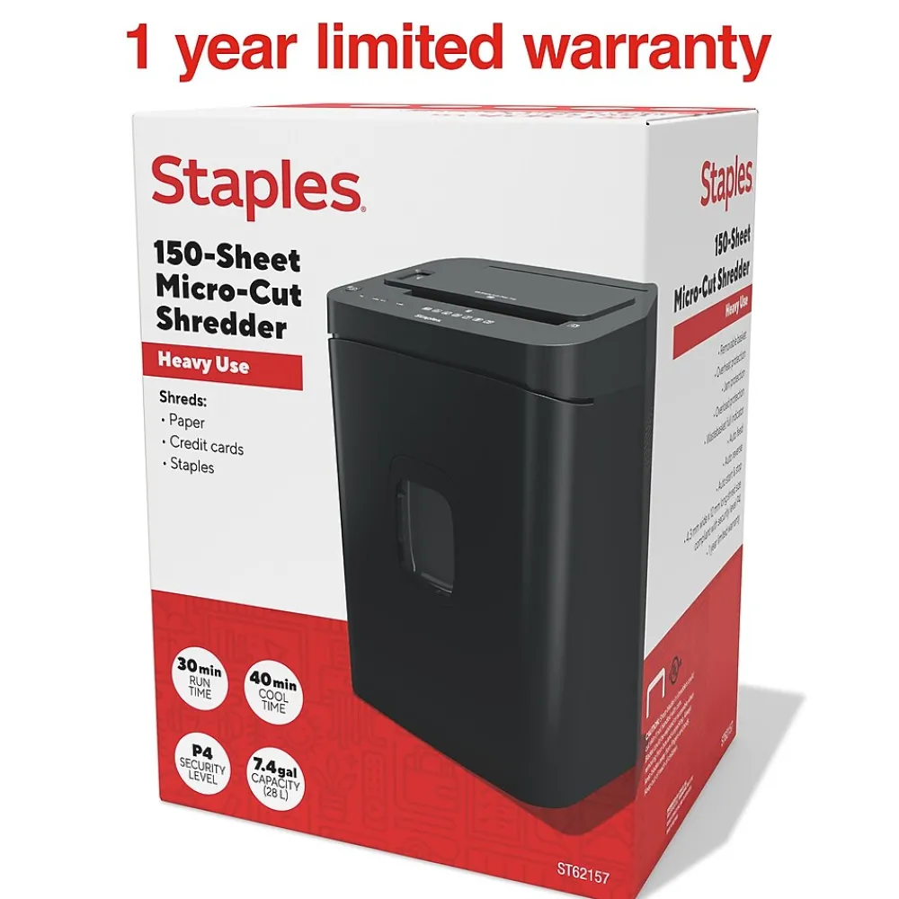 Best Staples 150-Sheet Micro-Cut Multi-Media Shredder (ST62157)