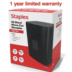 Outlet Staples 10-Sheet Micro-Cut Multi-Media Shredder (ST62150)
