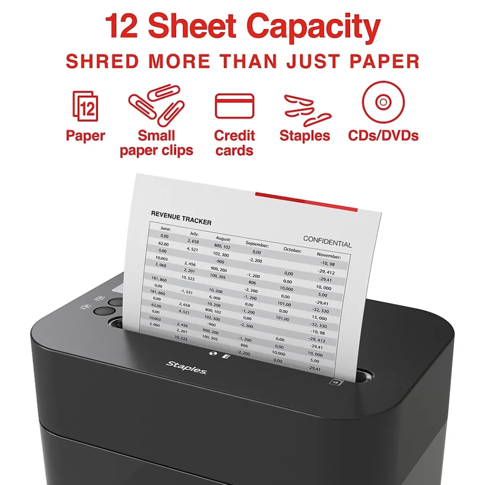 Discount Staples 12-Sheet Micro-Cut Multi-Media Shredder (ST62152)