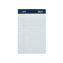 Notepads|Staples Signa Notepads, 5" x 8", Wide Ruled, White, 50 Sheets/Pad, 12 Pads/Pack (18128/18128STP)