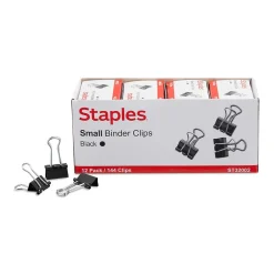 Clips & Fasteners|Staples Small Binder Clips, Small, Black, 2304/Carton (32002)