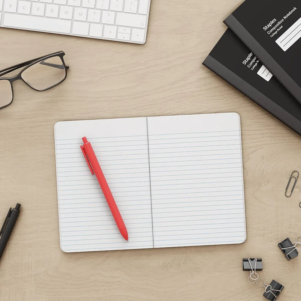 Composition Notebooks|Staples Small Composition Notebook, 5" x 7", College Ruled, 80 Sheets, (ST24490) Blue