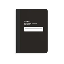Composition Notebooks|Staples Small Composition Notebook, 5" x 7", College Ruled, 80 Sheets, (ST24429) Black