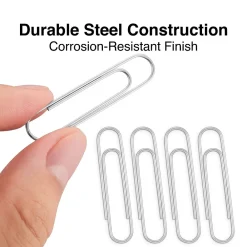 Clips & Fasteners|Staples Smooth Jumbo Paper Clips, Silver, 1000 Clips/Pack, 10/Pack(A7026605/72578)