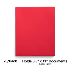 Pocket Folders|Staples Smooth 2-Pocket Paper Folder, , 25/Box (27532-CC) Red