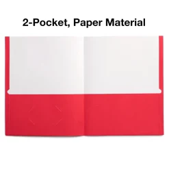 Pocket Folders|Staples Smooth 2-Pocket Paper Folder, , 25/Box (27532-CC) Red