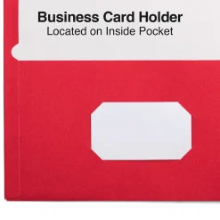 Pocket Folders|Staples Smooth 2-Pocket Paper Folder, , 25/Box (27532-CC) Red