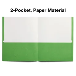 Pocket Folders|Staples Smooth 2-Pocket Paper Folder, , 25/Box (ST27533) Green