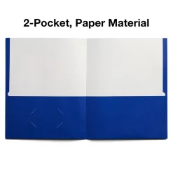 Pocket Folders|Staples Smooth 2-Pocket Paper Folder, Electric , 25/Box (27534-CC) Blue