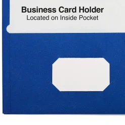 Pocket Folders|Staples Smooth 2-Pocket Paper Folder, Electric , 25/Box (27534-CC) Blue