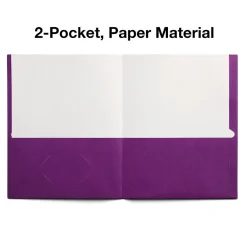 Pocket Folders|Staples Smooth 2-Pocket Paper Folder, , 25/Box (27536-CC) Purple