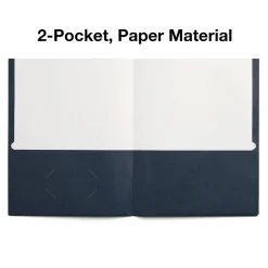 Pocket Folders|Staples Smooth 2-Pocket Paper Folder, , 25/Box (27539-CC) Navy