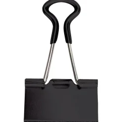 Clips & Fasteners|Staples ® Soft Grip Binder Clips, 1 1/4" Width, 5/8" Capacity, Black, 12/Pk