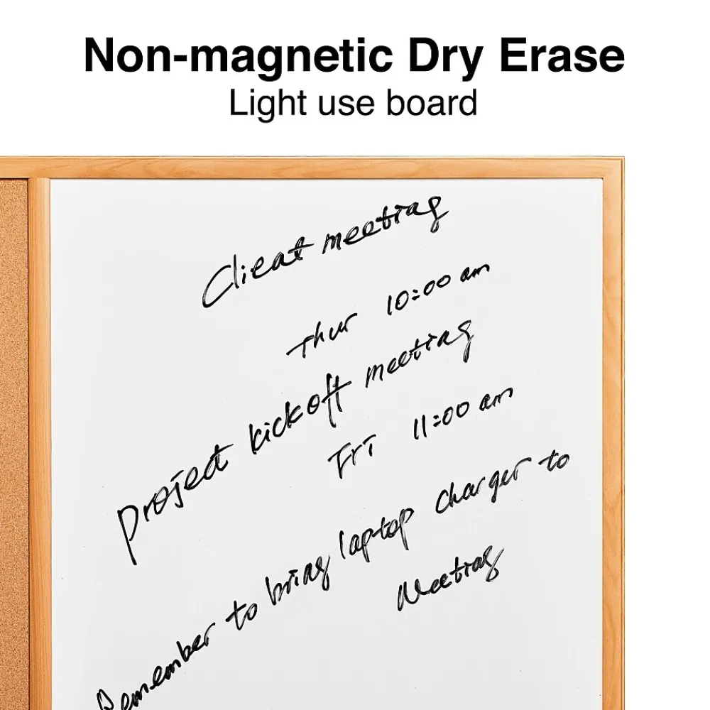 Dry Erase*Staples Standard Cork & Dry Erase Whiteboard, 4' x 3' (28324-CC)