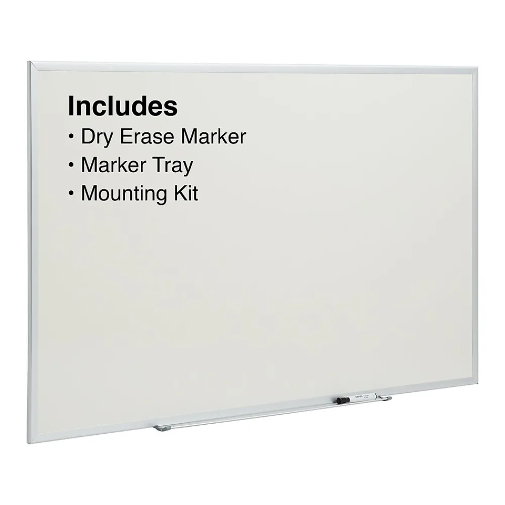 Dry Erase*Staples Standard Durable Melamine Dry-Erase Whiteboard, Aluminum Frame, 5' x 3' (52676/28326)
