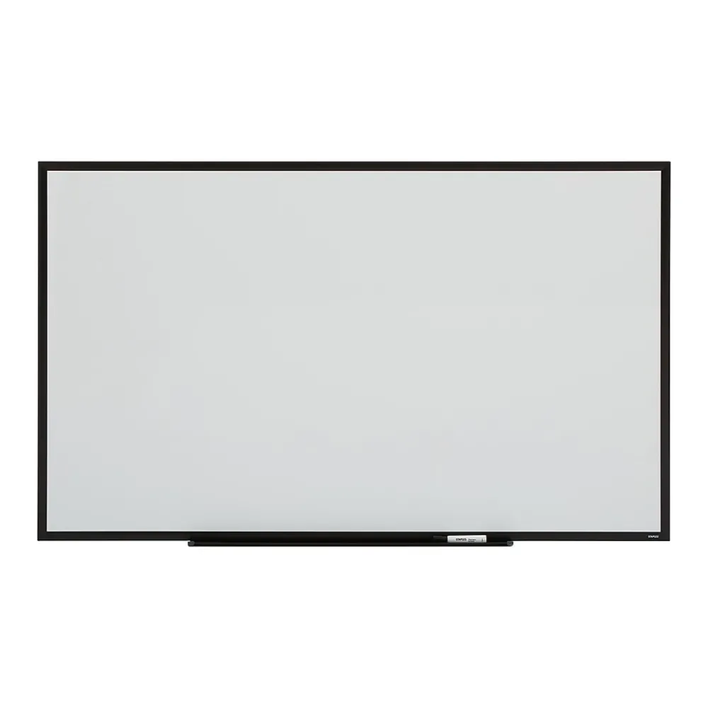 Dry Erase*Staples Standard Durable Magnetic Steel Dry-Erase Whiteboard, Steel Black Frame, 5' x 3' (52480-CC)