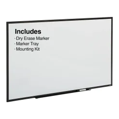 Dry Erase*Staples Standard Durable Magnetic Steel Dry-Erase Whiteboard, Steel Black Frame, 5' x 3' (52480-CC)