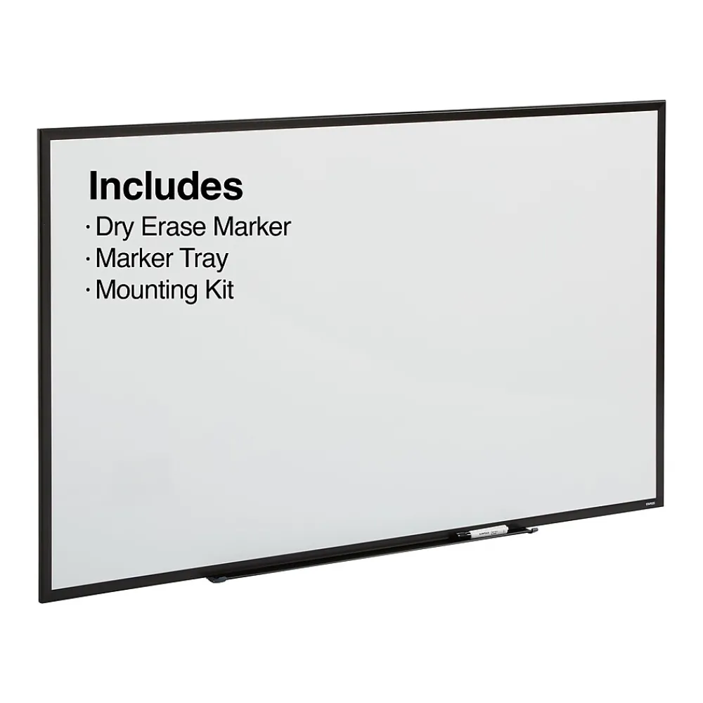 Dry Erase*Staples Standard Durable Magnetic Steel Dry-Erase Whiteboard, Steel Black Frame, 5' x 3' (52480-CC)