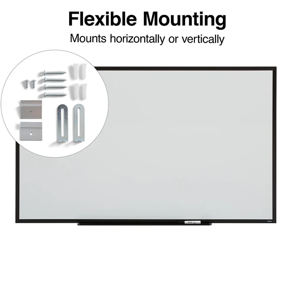 Dry Erase*Staples Standard Durable Magnetic Steel Dry-Erase Whiteboard, Steel Black Frame, 5' x 3' (52480-CC)