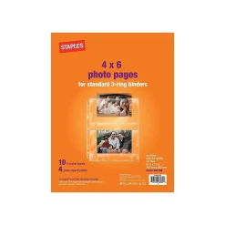 Sheet Protectors|Staples Standard Weight Sheet Protectors, 4" x 6", Clear, 10/Pack (15936-CC)