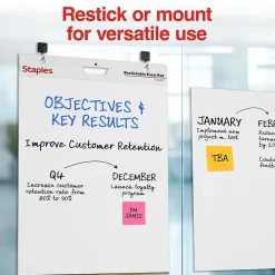 Easel Paper Pads*Staples Stickies Easel Pad, 25" x 30", 30 Sheets/Pad, 2 Pads/Pack (23447)