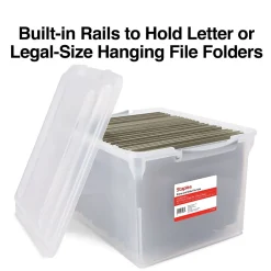 File Storage|Staples Store & Slide Plastic File Box Latching, Letter/Legal Size, Clear (140167/139997)