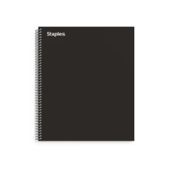 Subject Notebooks|Staples 5-Subject Notebook, 8.5" x 11", College Ruled, 200 Sheets, Black (TR58363)