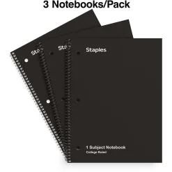 Subject Notebooks|Staples 1-Subject Notebook, 8.5