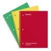 Subject Notebooks|Staples 1-Subject Notebooks, 8" x 10.5", College Ruled, 70 Sheets, Assorted Colors, 3/Pack (ST58375C)