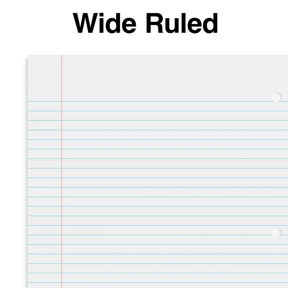 Subject Notebooks|Staples ® 1-Subject Subject Notebooks, 8" x 10.5", Wide Ruled, 75 Sheets, Assorted Colors (54895B/27615)