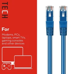 Staples TECH 50' Cat-6 Ethernet Cable, Male to Male, Blue (ST62450)