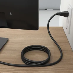 Staples TECH 6 ft. AC Power Cord, Male to Male, Black (ST62398)