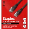 Staples TECH 14 ft. Cat 5E Ethernet Cable, Male to Male, Gray (ST62449)