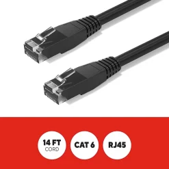 Staples TECH 14 ft. Cat-6 Ethernet Cable, Male to Male, Black (ST62456)