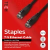 Staples TECH 7 ft. Cat-6 Ethernet Cable, Male to Male, Black (ST62458)