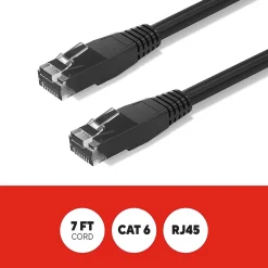 Staples TECH 7 ft. Cat-6 Ethernet Cable, Male to Male, Black (ST62458)