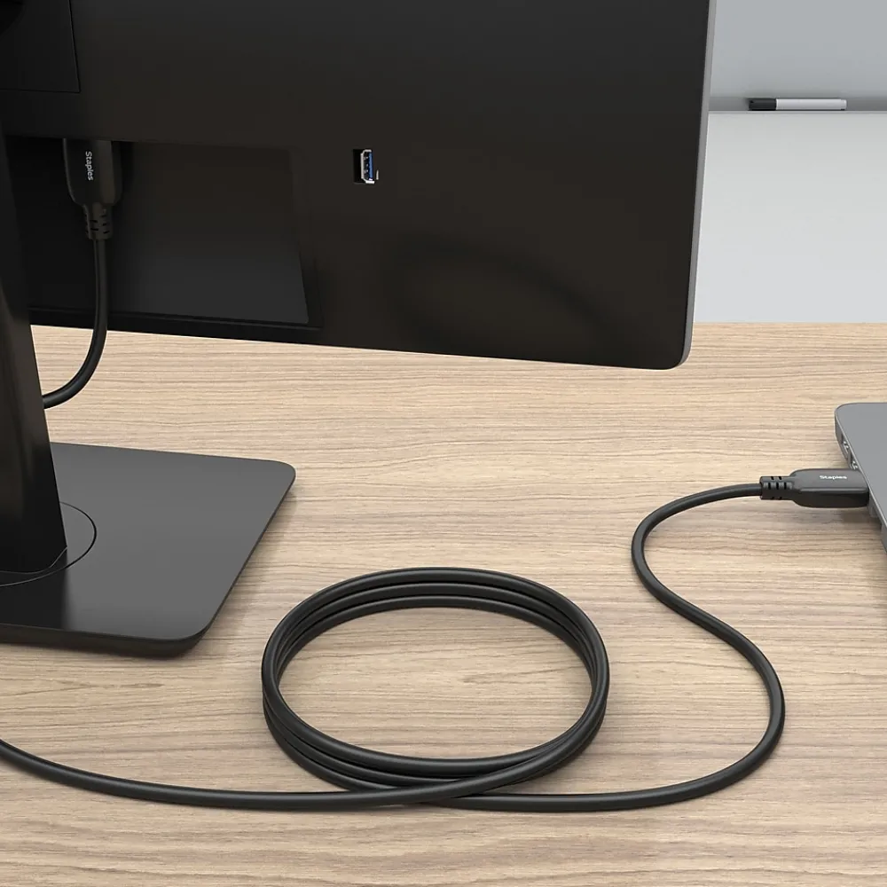 Staples TECH 8 ft. HDMI to HDMI Audio/Video Cable, Male to Male, Black (ST62467)