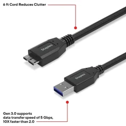 Staples TECH 6 ft. USB-A to Micro USB Type B Cable, Male to Male, Black (ST62441)