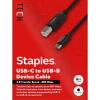 Staples TECH 6 ft. USB-C to USB-B 2.0 Cable, Male to Male, Black (ST62444)