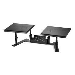 Staples TECH Adjustable Dual Monitor Stands, Up to 24" Monitor, Black (51230)