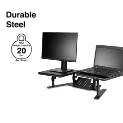 Staples TECH Adjustable Dual Monitor Stands, Up to 24" Monitor, Black (51230)