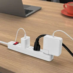 Staples TECH 6-Outlet Power Strip, 3' Cord, White, 3/Pack (42319)