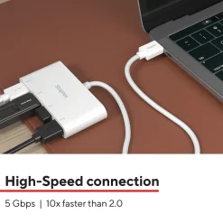 Staples TECH 4-Port USB 3.0 Hub, White (ST62380)