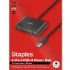 Staples TECH 4-Port USB 2.0 Hub, Black (ST62379)