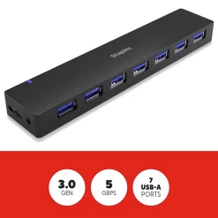 Staples TECH 7-Port USB 3.0 Hub, Black (ST62371)